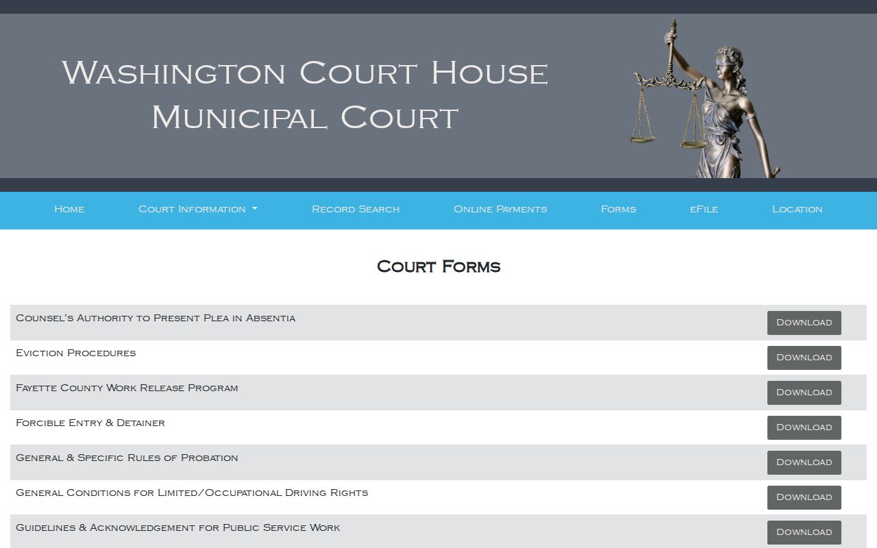 Fayette County court calendar continuance forms directory