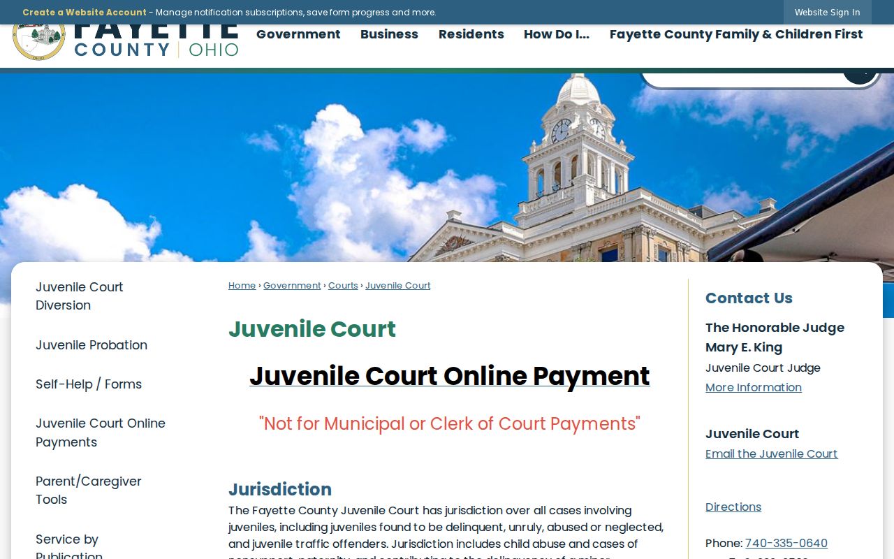 Fayette County juvenile court record access information