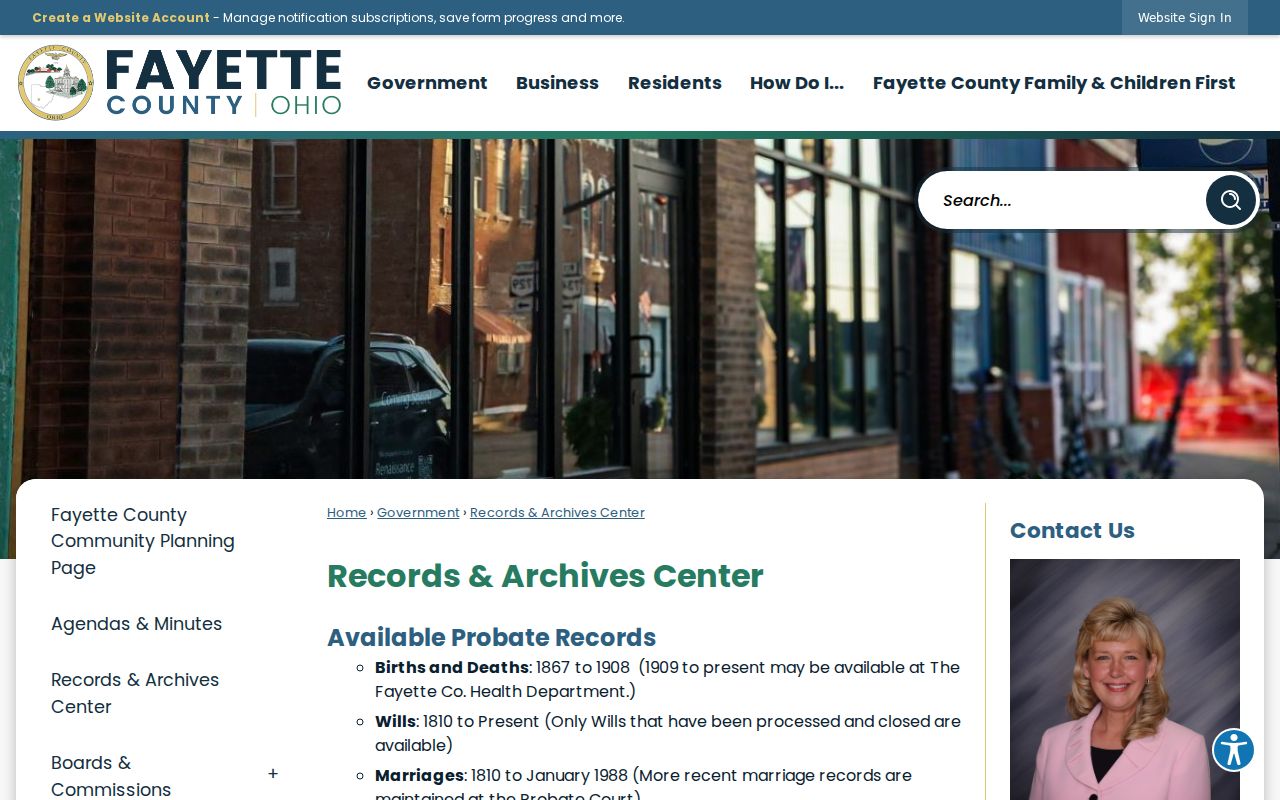 Fayette County court docket historic records and archives access