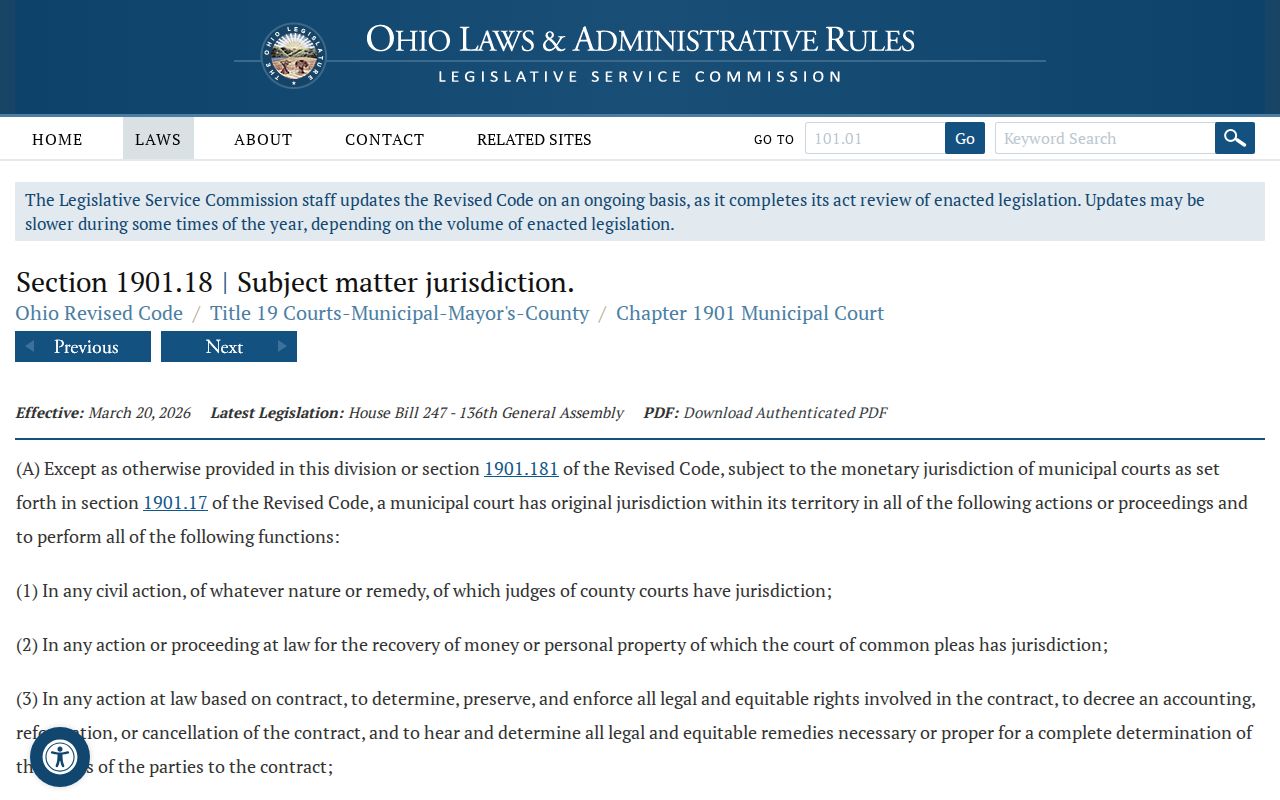 Fayette County traffic court record jurisdiction statute