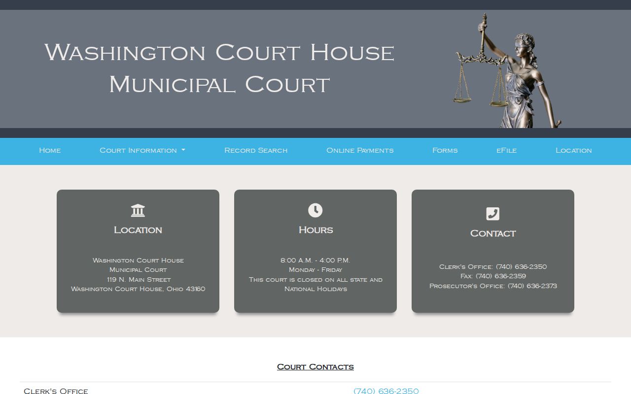 Washington Court House court docket Municipal Court website reference
